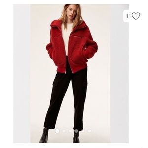 Aritzia red teddy coat